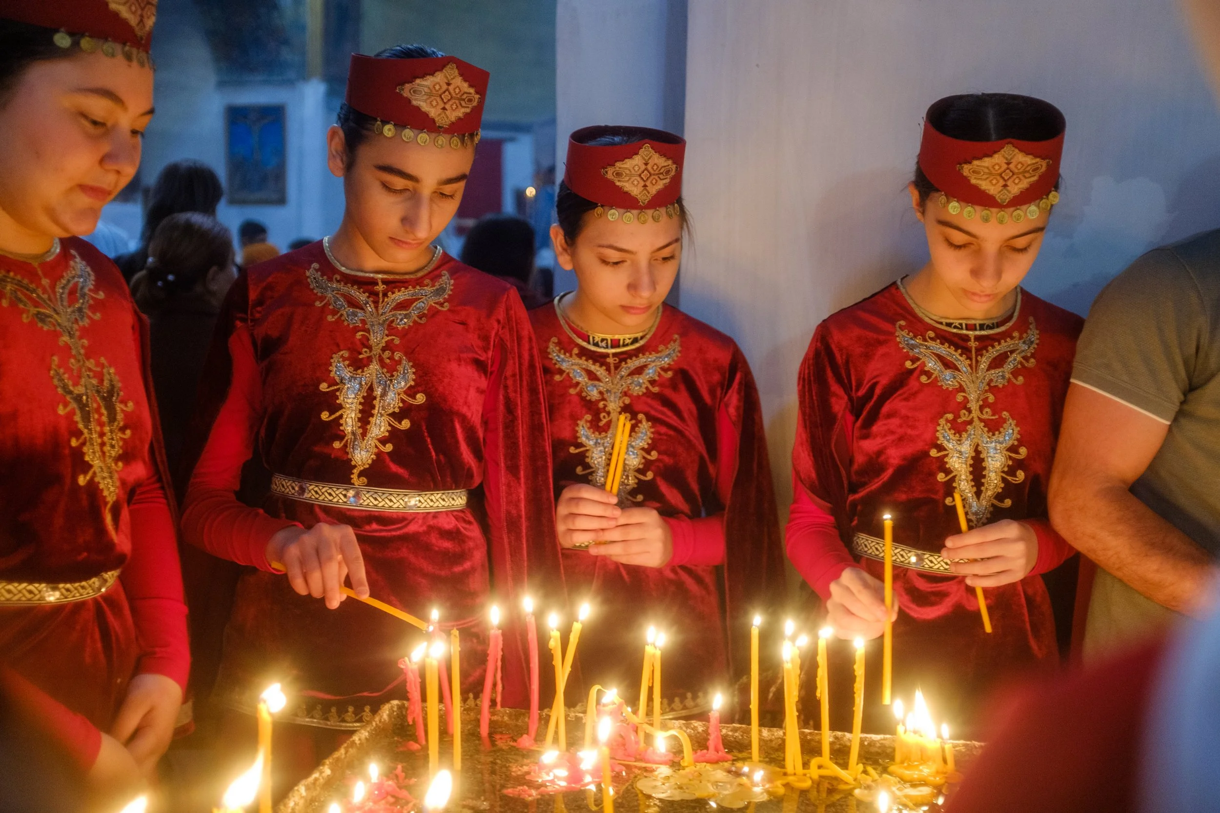  Holy Week in Armenia. From Palm Sunday to Easter, I traveled the country photographing the Armenian faith. Armenia, Gyumri, April 13, 2025.La Semaine Sainte en Armenie. Des Rameaux a Paques, j'ai parcouru le pays en photographiant la foi armenienne.