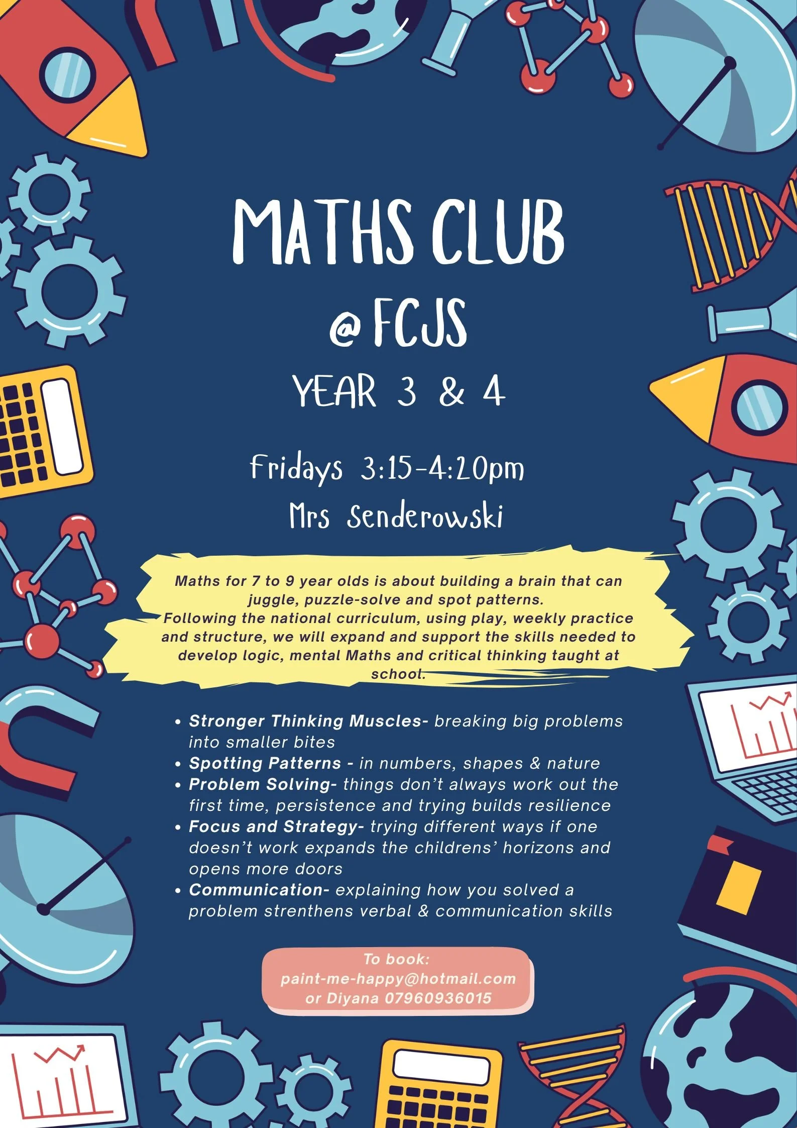 FCJS Maths Club 17/04/26-15/05/26 (5 sessions for Year 3 & 4)