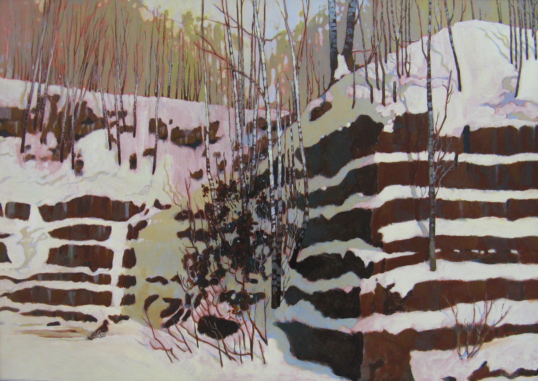Bob Crump, Brownstone Quarry, Acrylic on Canvas, 1983