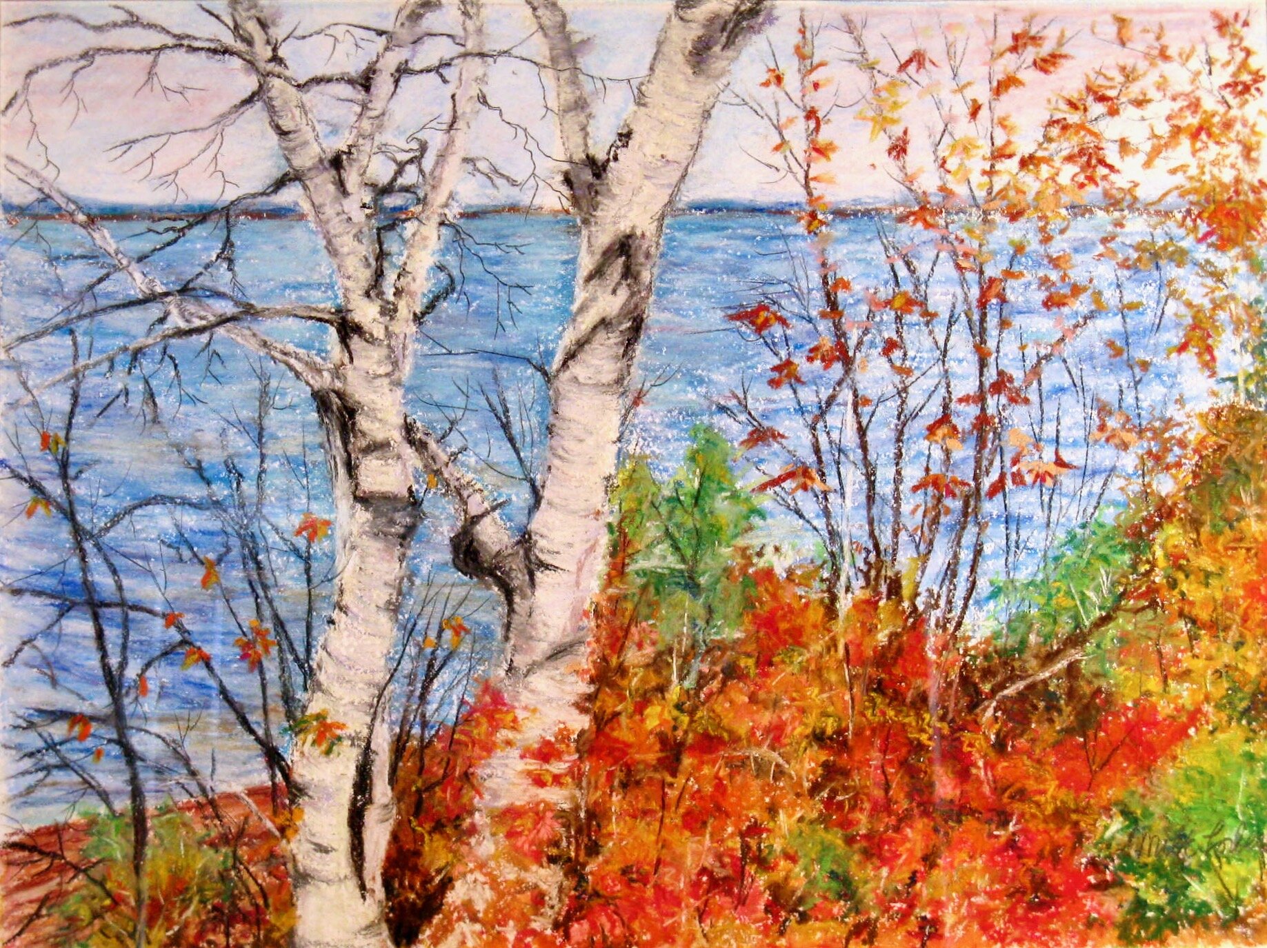  Milt Lorber,  Birch on Lake Superior   (pastel, undated) 
