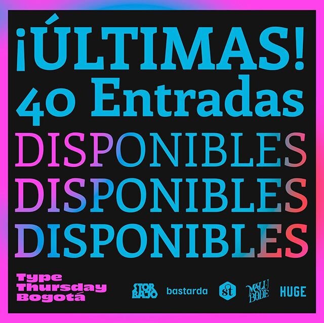 ÚLTIMA OPORTUNIDAD para asistir a nuestro evento de mañana con @ro.hernandezz &iexcl;Hemos liberado las 40 entradas restantes! 🔥Link en nuestra Bio🔥
#typethursdayonline #typethursdaybog #typethursday