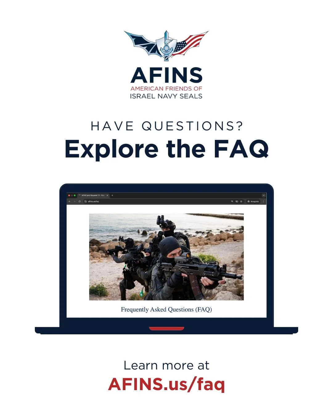 How much of the funds AFINS raises actually goes to the programs? Does AFINS only help Israel Navy SEALs?
Answer these and other questions at https://www.afins.us/faq
#AFINS #AmFINS #IsraelNavySEALs #Shayetet13 #specialforces #IDF #Israel #FAQ