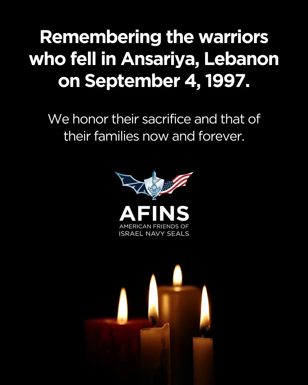 Today, we remember the 12 warriors who fell in an ambush in Ansariya, Lebanon on September 4, 1997. May their memories be a blessing.
We honor their sacrifice and continue our lifelong commitment to their families and to the mission's survivors and