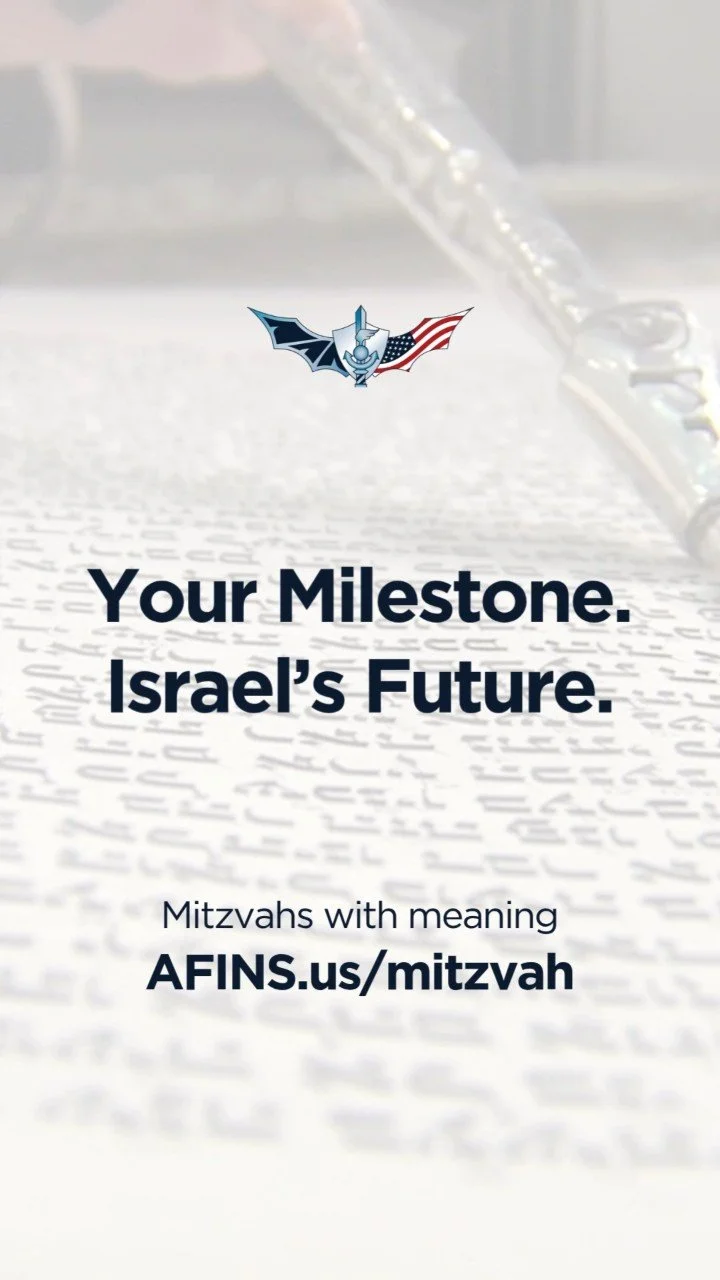 AFINS' Bar/Bat Mitzvah projects connect your family's milestone with the character and values of Israel's Navy SEALs, enabling young leaders to learn about Israeli commandos' commitment while funding critical programs for them, their families and bro