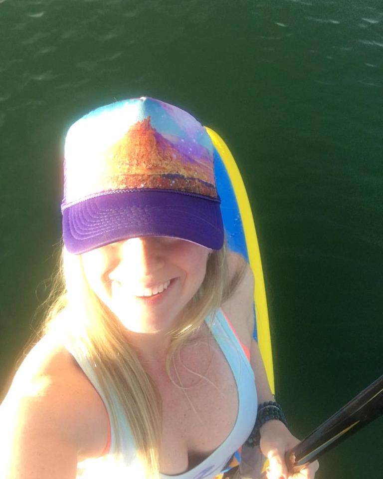 Heidi Michele Design-Me in Trucker hat on Glide SUP.jpg