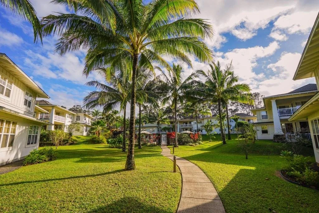 plantations at princeville grass and plam tree shot with sidewalk.jpeg