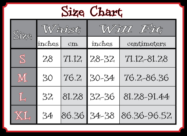 Size Chart and Care Instructions — Fiendweavers
