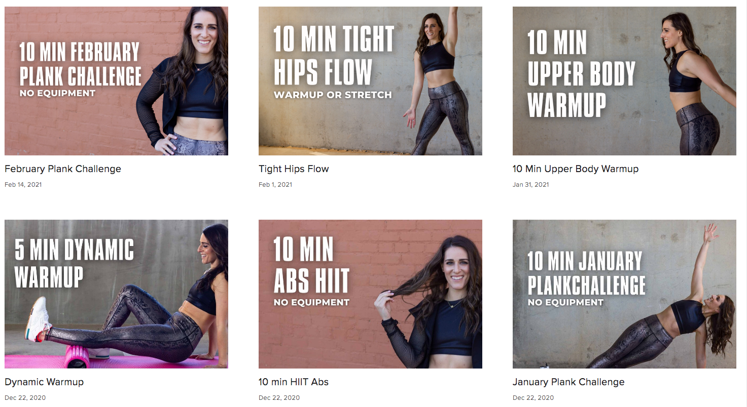 tcf on demand, workout library