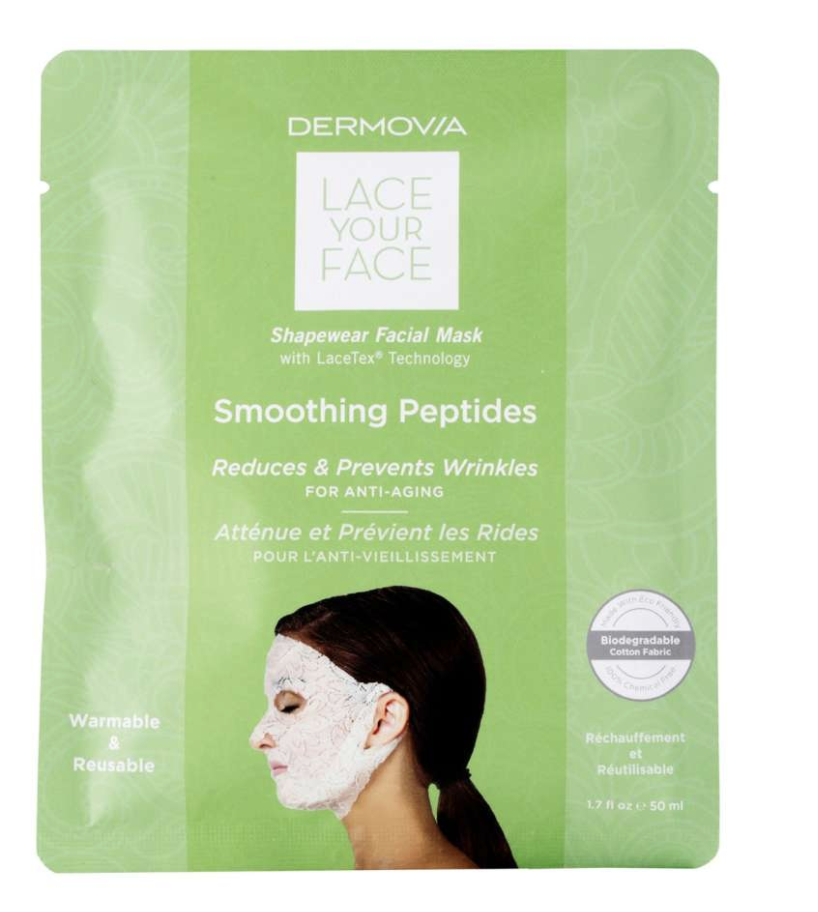 Dermovia Lace Your Face smoothing peptides shape wear facial mask 