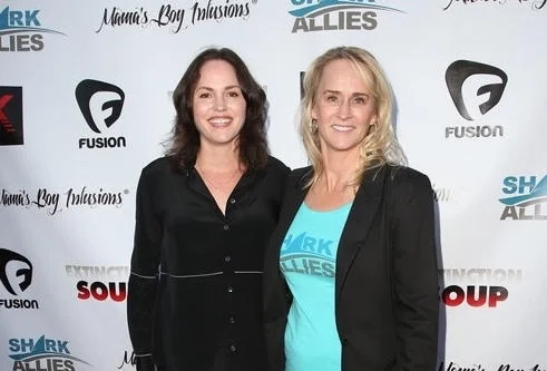 Jorja Fox and Stefanie Brendl on the Extinction Soup red carpet