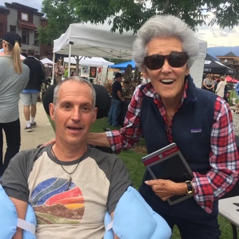 Kit Watson was a part-time resident of Big Sky who found extreme joy in life and who fought her battle with ALS with dignity and grace. Her daughter and family live full time in BIg Sky. Kit and her family participated in fundraising events throughout Kit’s illness. Team Big Sky raised over $25,000 for ALS TDI in 2017. Mark and Kit enjoyed meeting at The Big Sky’s Farmer’s Market. Kit passed away in the fall of 2018.