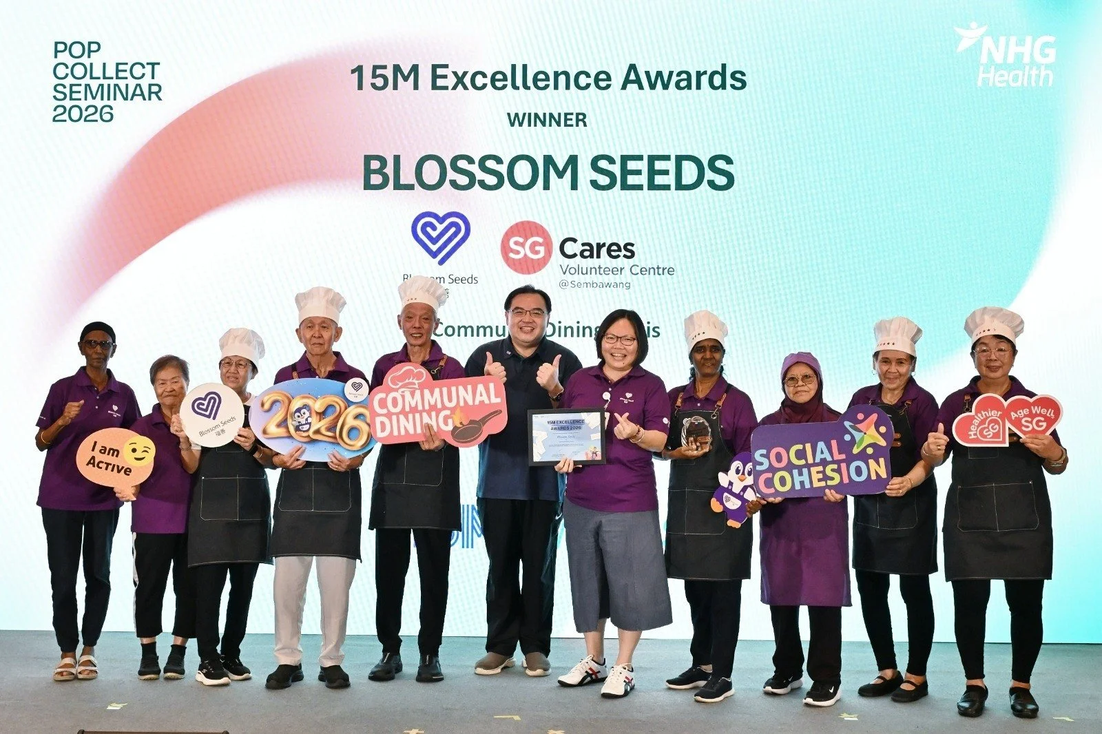 15M Excellence Award - NHG POPCollect Awards for Blossom Seeds Communal Dining senior volunteers