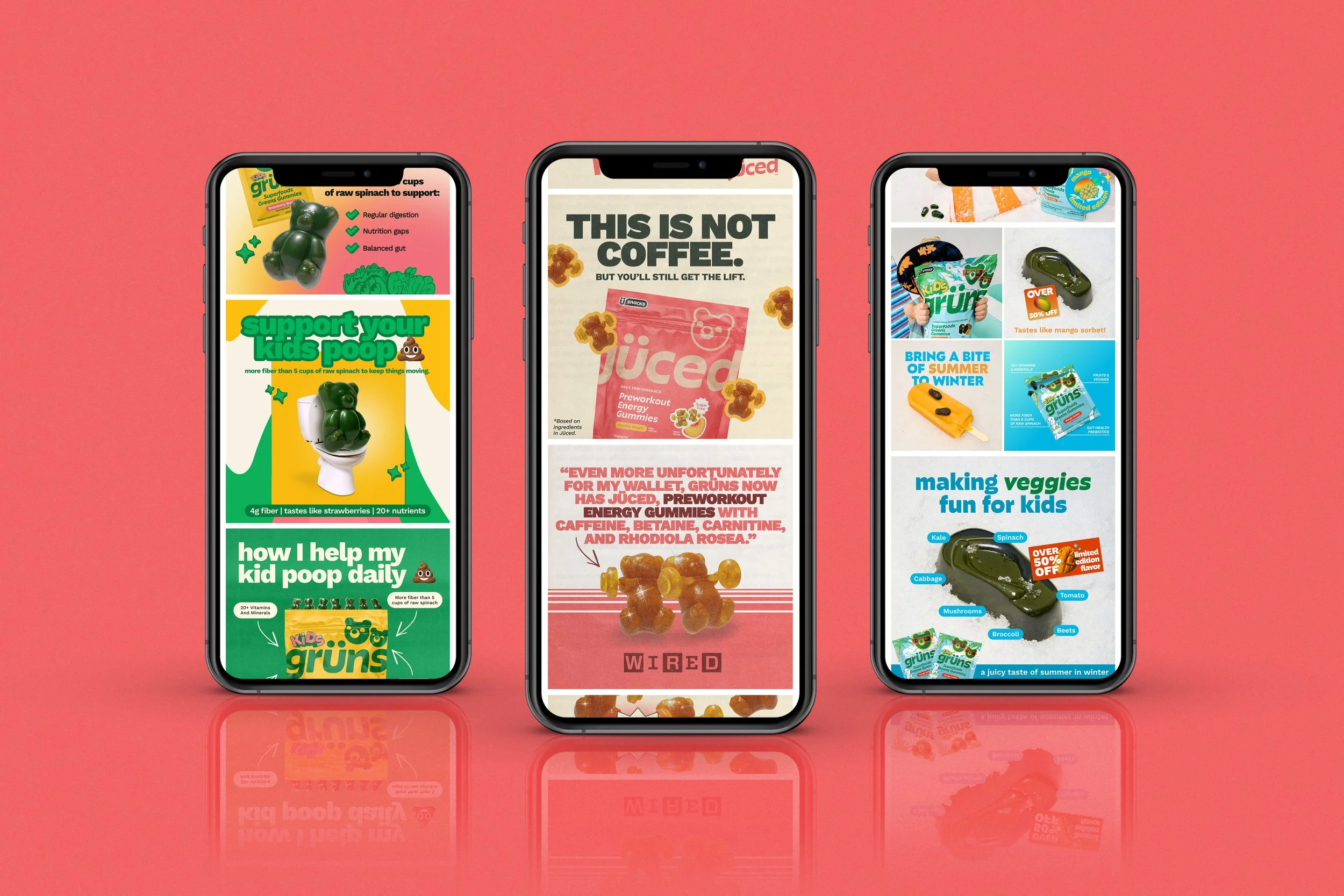 Performance creative for Üsnacks products.