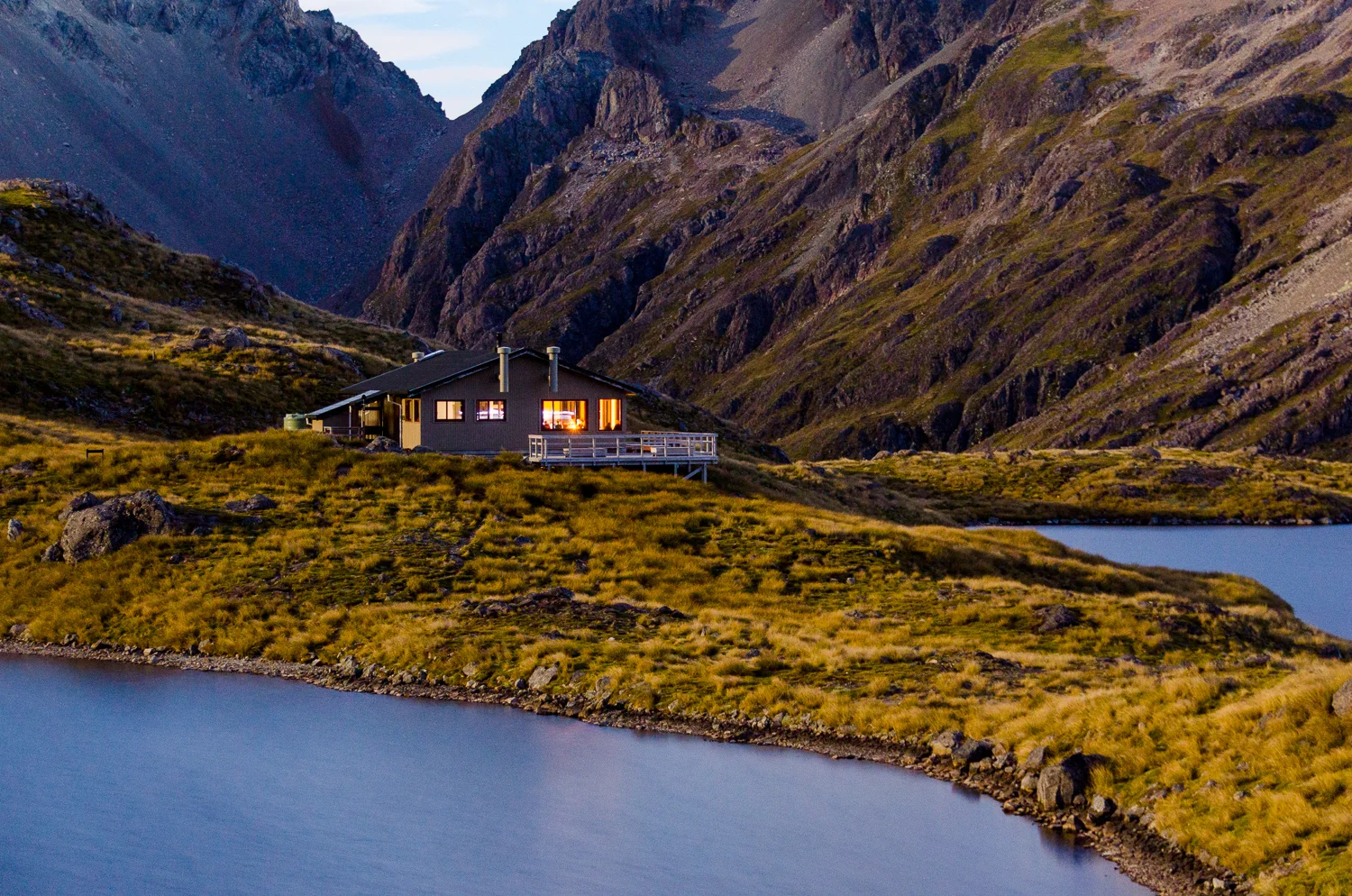 Lakes Angelus Hut Nelson Lakes National Park New Zealand