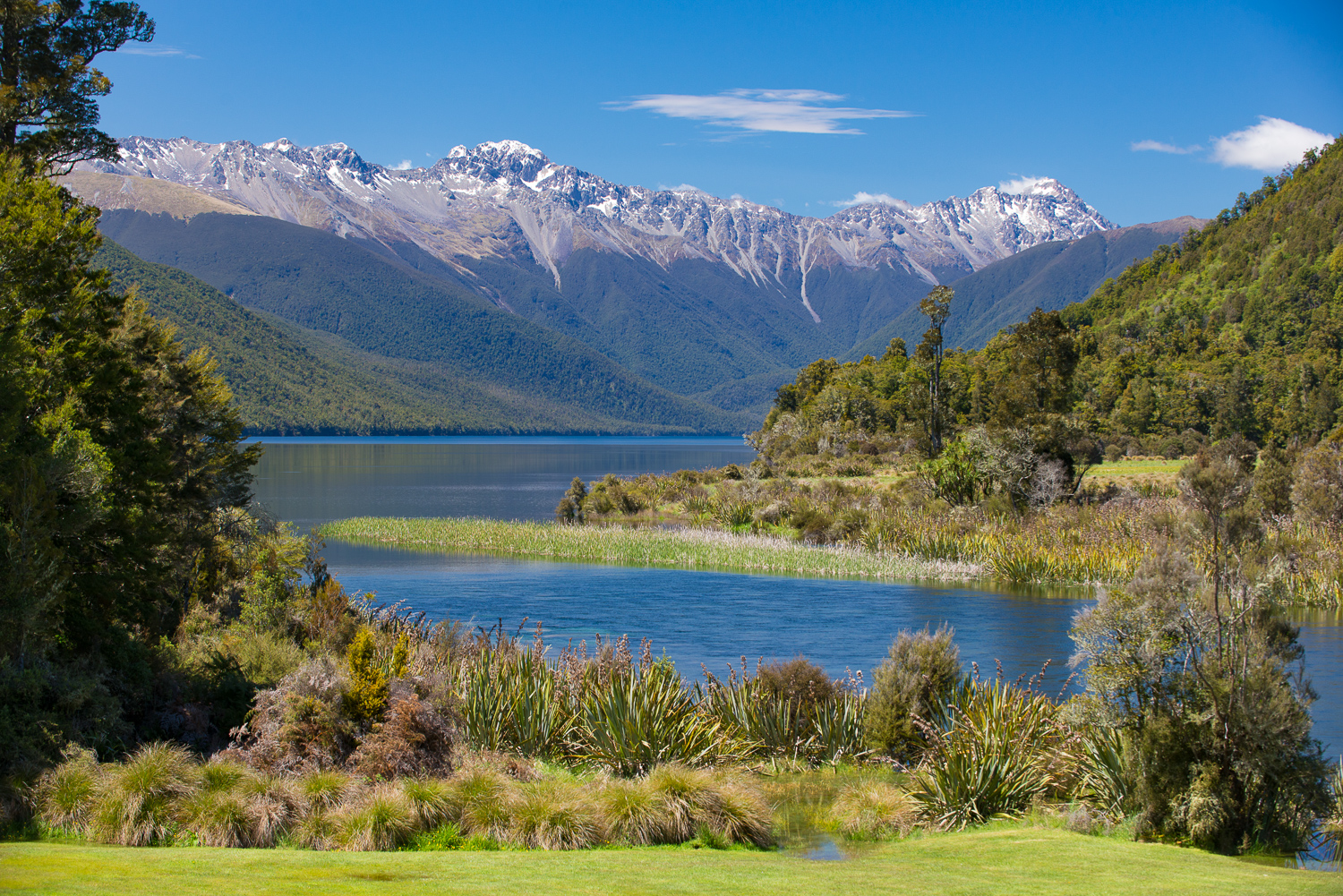 Lake Rotorua from Lake Rotorua Lodge Nelson Lakes National Park New Zealand 