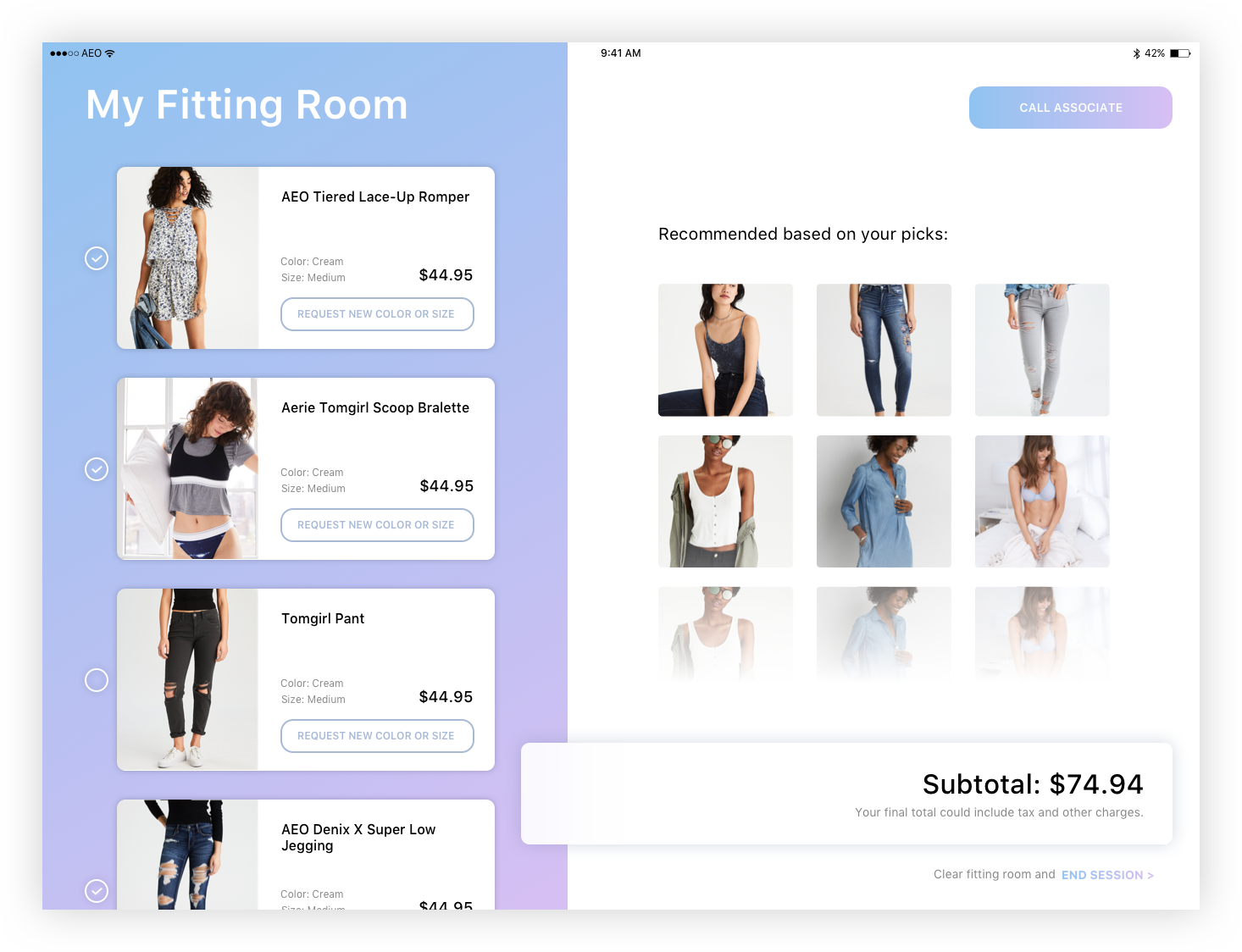  Explore vertical layout more similar to a checkout experience. More room to display “inspire“ type of content. Added prominence to main CTA. 