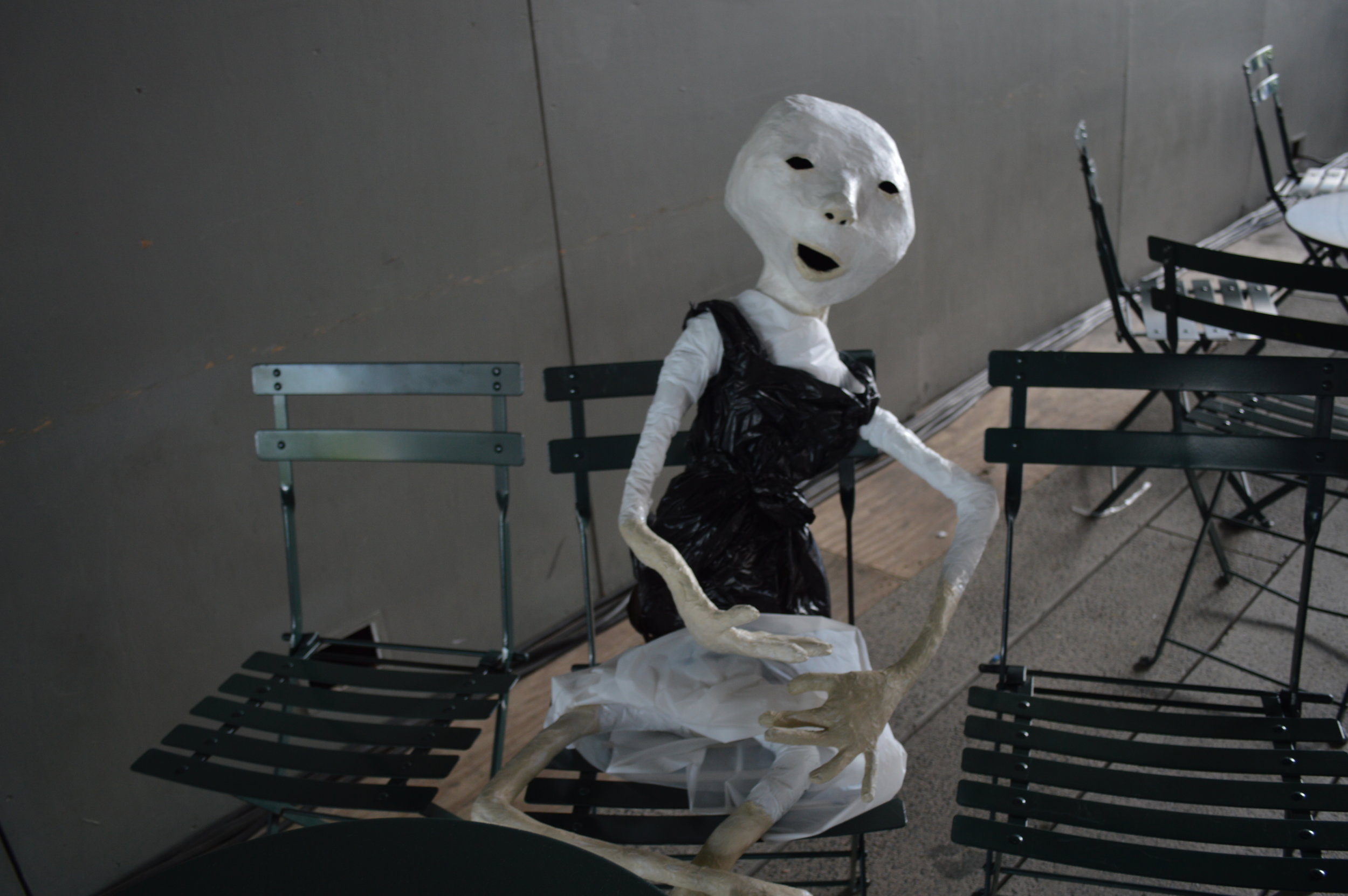 This creepy little dude prompted the, "...so is this...art?" conversation, as he was just kind of chilling at one of the tables near Gansevoort St. By far the funniest and most terrifying piece of art we came upon.