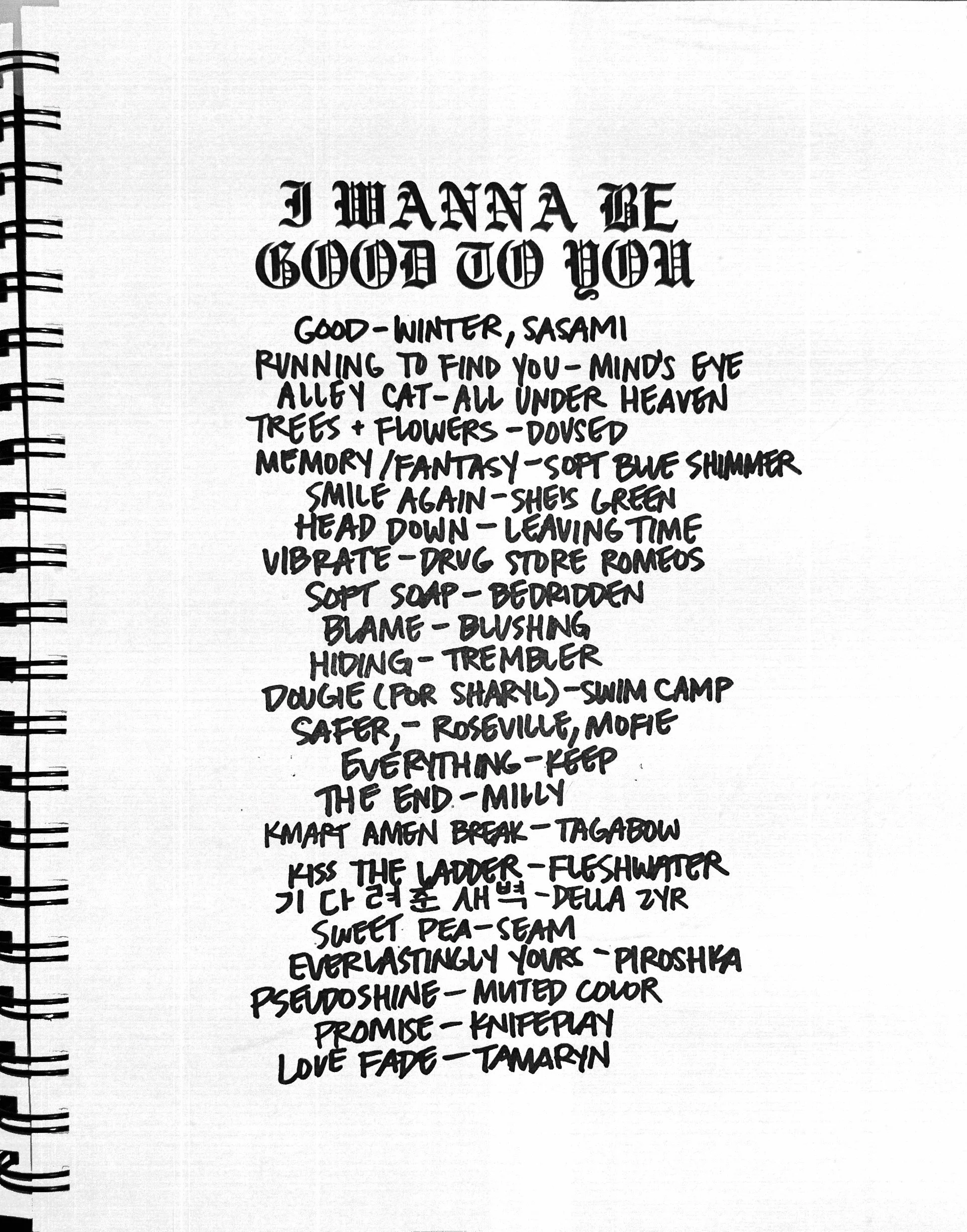 i wanna be good to u [playlist]