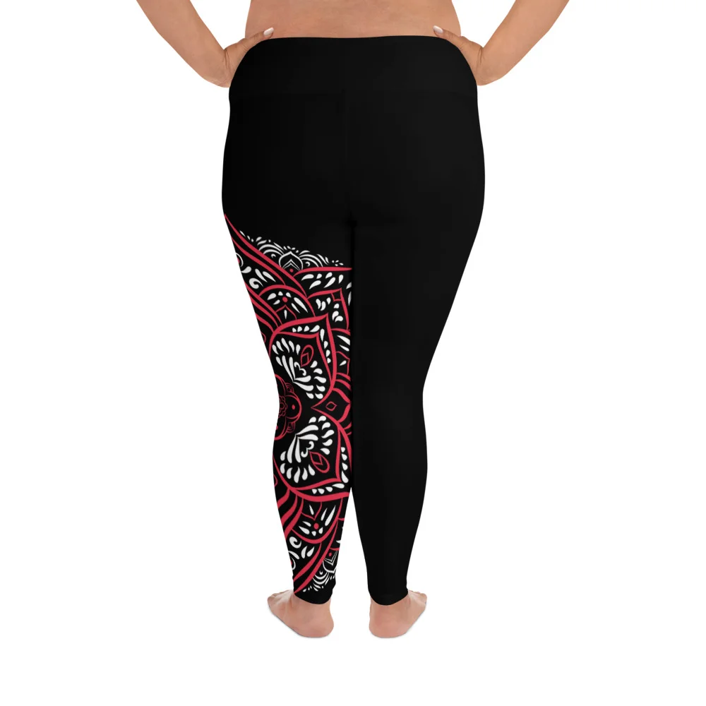 Pagoda-de-fleur-style-1,-White--Red-on-Black-Plus-Size-Leggings_mockup_Back_Barefoot_White.jpg