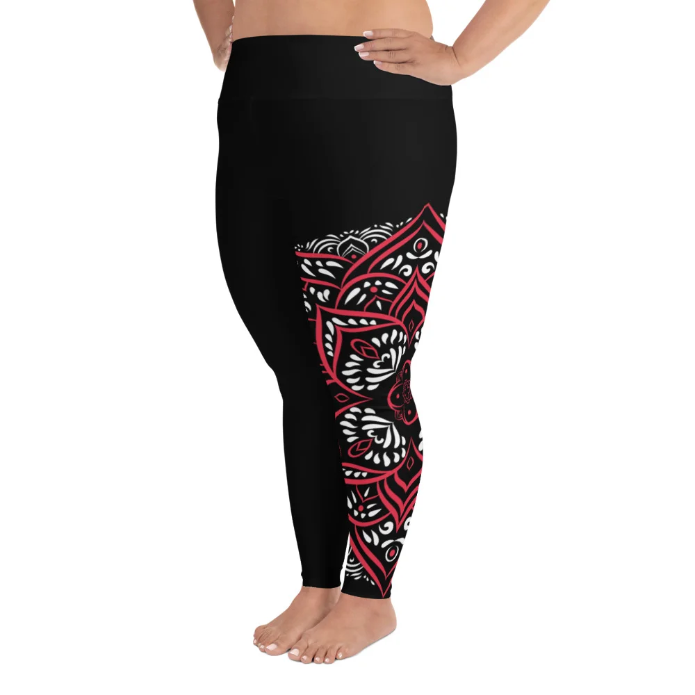 Pagoda-de-fleur-style-1,-White--Red-on-Black-Plus-Size-Leggings_mockup_Left_Barefoot_White.jpg