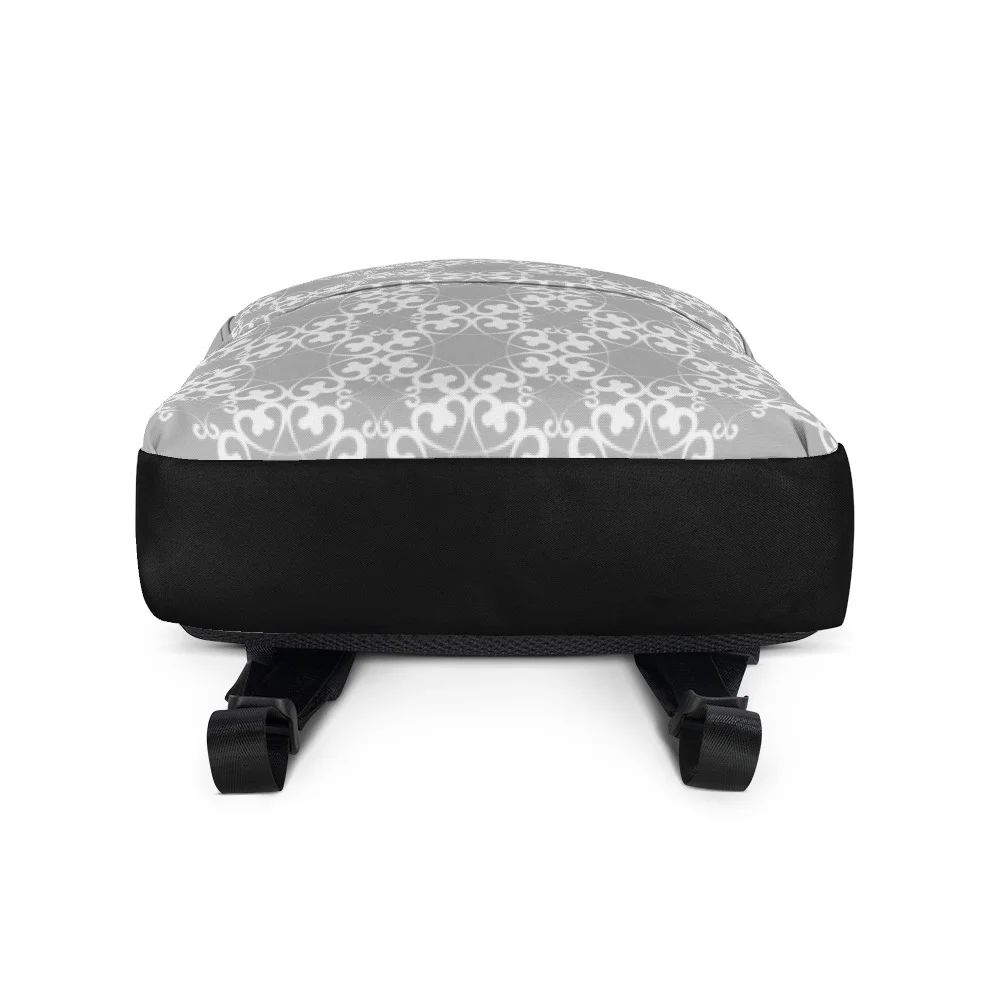 Eightfold-flower-heart-pattern-style-2,-White-on-Grey-and-Black-Backpack_mockup_Bottom_White.jpg