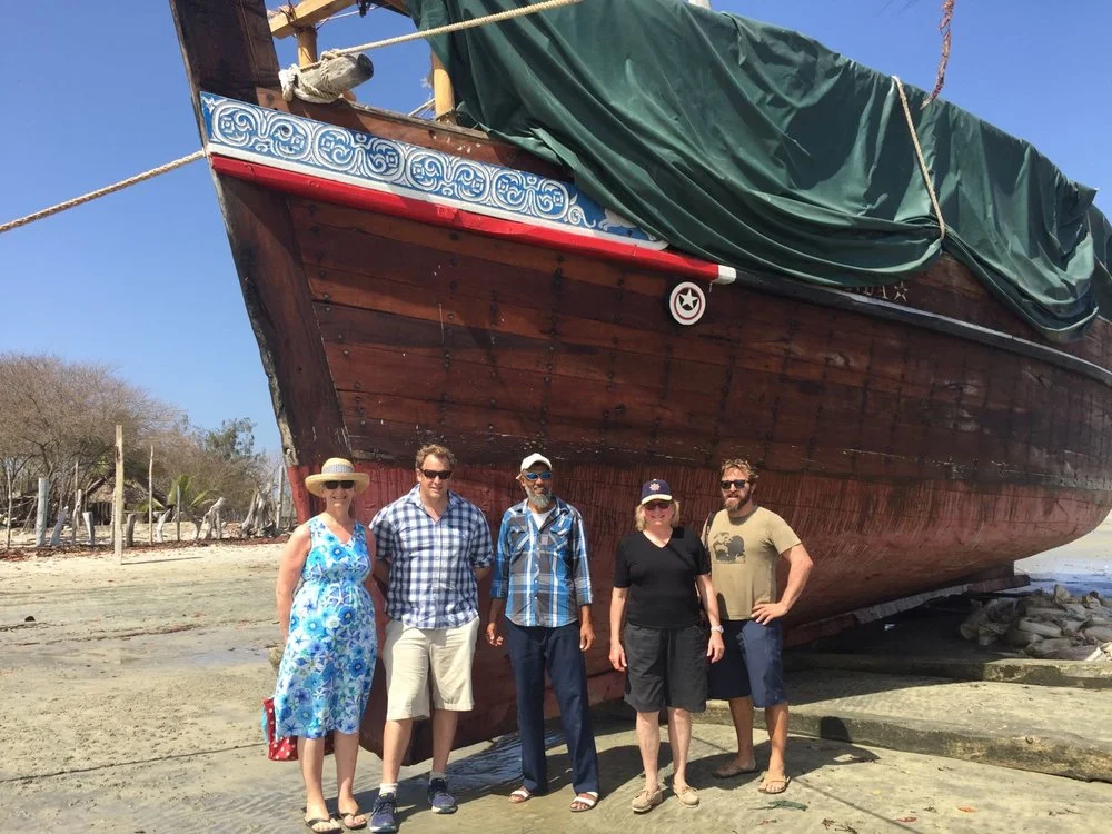 Jane and her travel companions with Ali Skanda (centre)