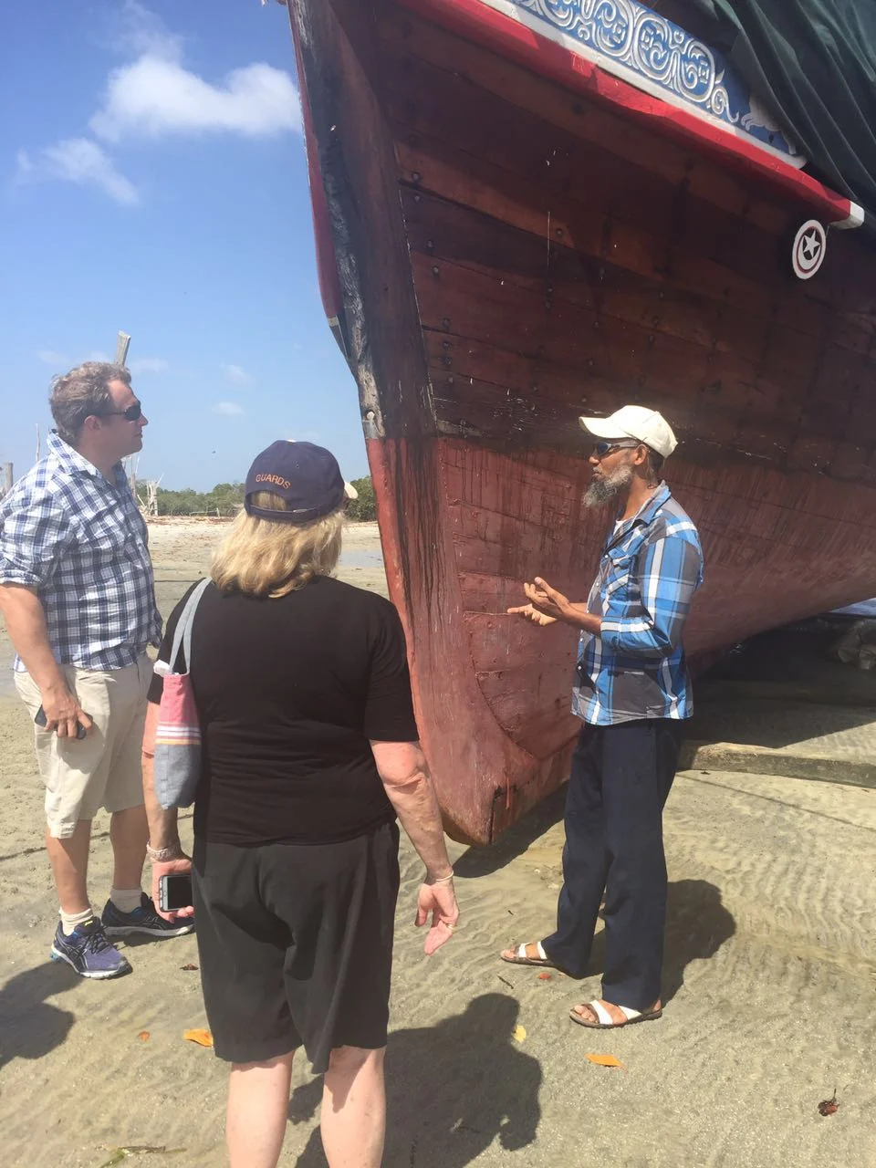 Ali explaining the significance of Dhows, and the craft of Dhow building, in Lamu's cultural heritage.