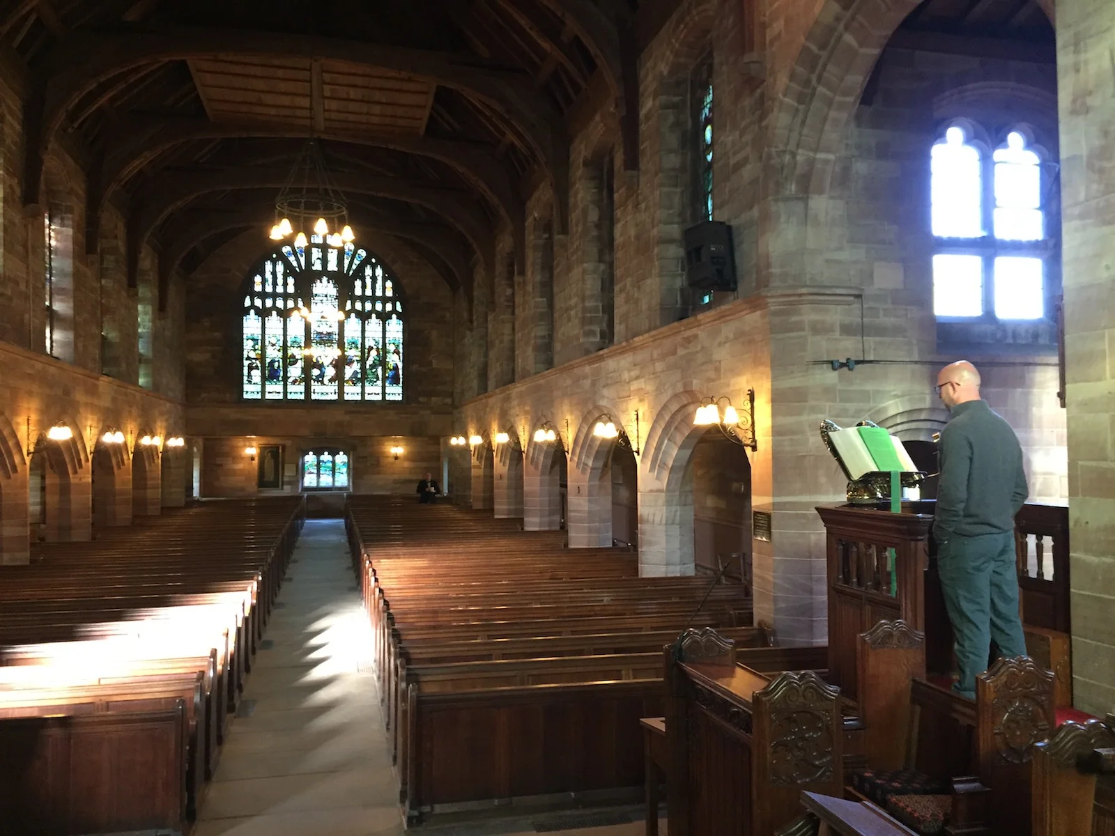Jack rehearsing in the soon to be full Chapel