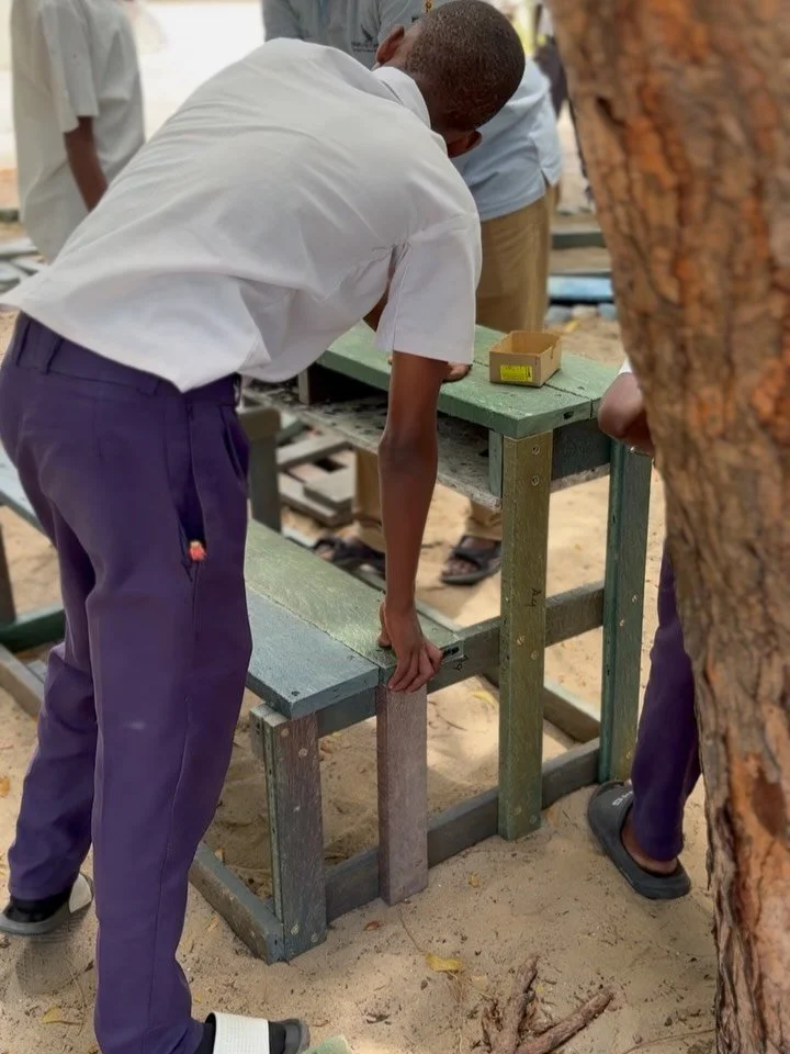 Our recycled-plastic desks aren&rsquo;t just delivered &mdash; they&rsquo;re built by the students themselves.

From unpacking flatpack pieces to slotting the last part in place, every desk becomes:

✨ A hands-on lesson in sustainability

♻️ 43 kg of