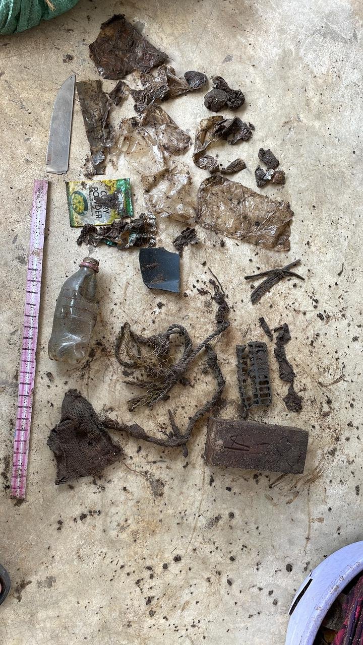 Waste we collected from the mangroves.