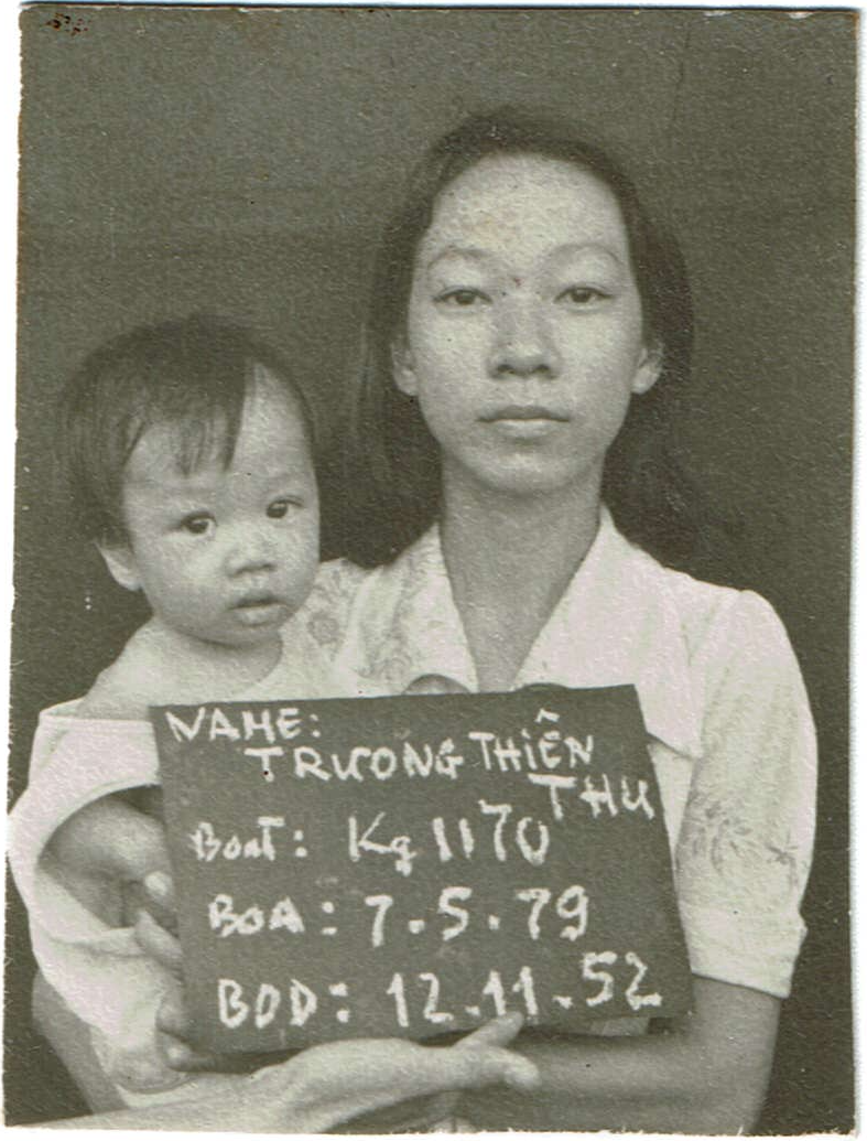 Seven-month-old Kathy in her mother's arms at the Pulau Bidong refugee camp in Malaysia. Photo: Courtesy Kathy Tran