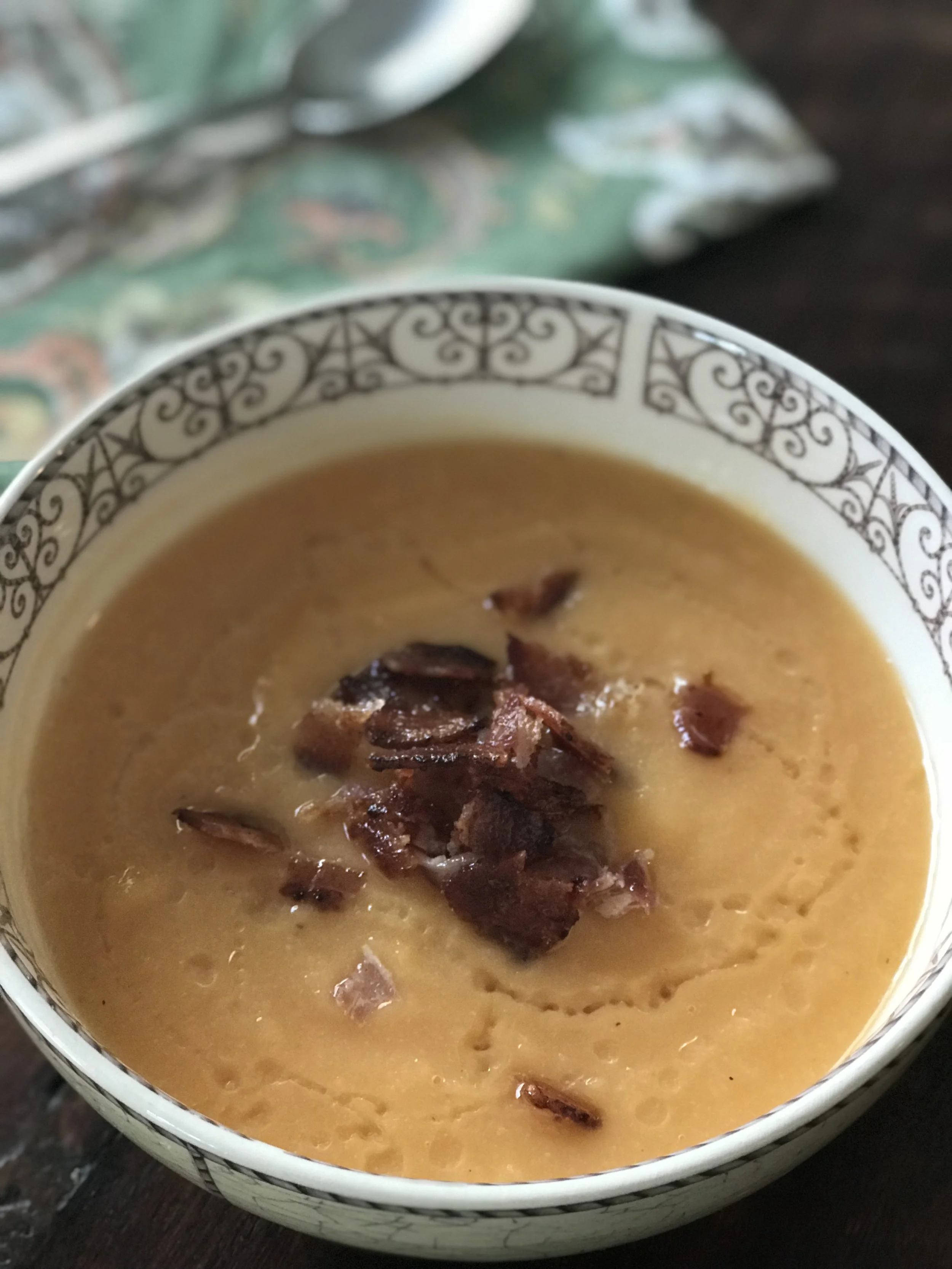 Cauliflower & Sweet Potato Soup (Vegan Optional) 