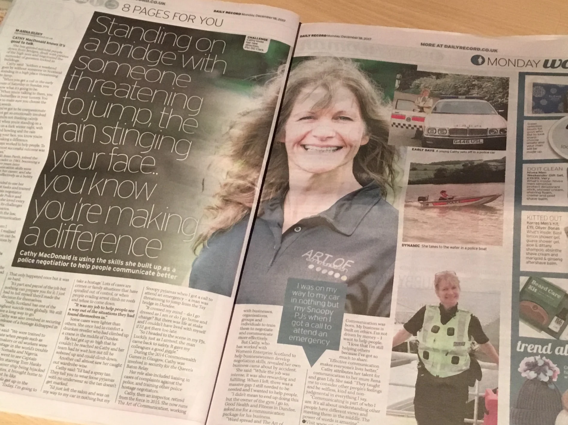 Following on from a presentation I delivered to Women's Enterprise Scotland, a kindly journalist called Anna contacted me to discuss the life that directed me towards my 'one woman business' Reflecting on my 30+ years as a police officer brings a smile every time and while the more detailed elements of the hostage and crisis negotiation world were not for discussion, some memories could be shared. Next stop is BBC Radio Scotland for an interview with John Beattie.