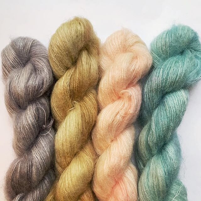 These gorgeous skeins of Fluff will be up today too. And I&rsquo;m kicking myself because I saw the most gorgeous striped mohair cardigan on my feed last week and forgot to save it and now I think I need a springy, barely there but still cozy cardi! 