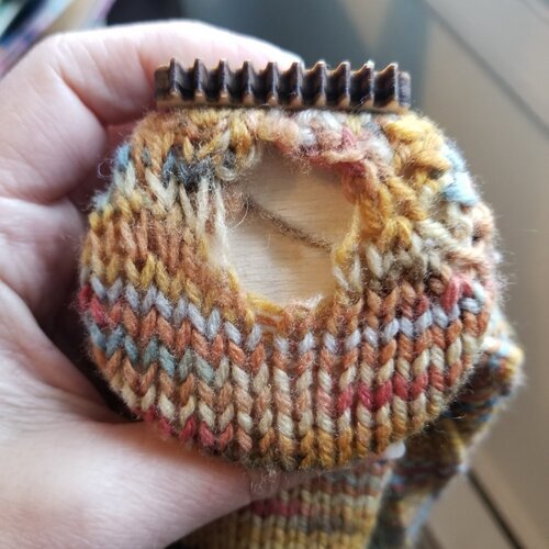 Repairing Knit Socks with a Darning Loom, Step-by-Step Tutorial