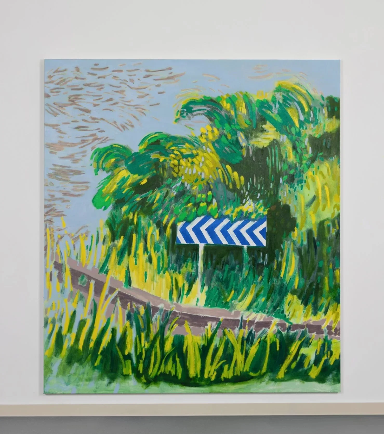   Verdant Veer  (2025), 160 cm x 180 cm, Mixed Media on Canvas 