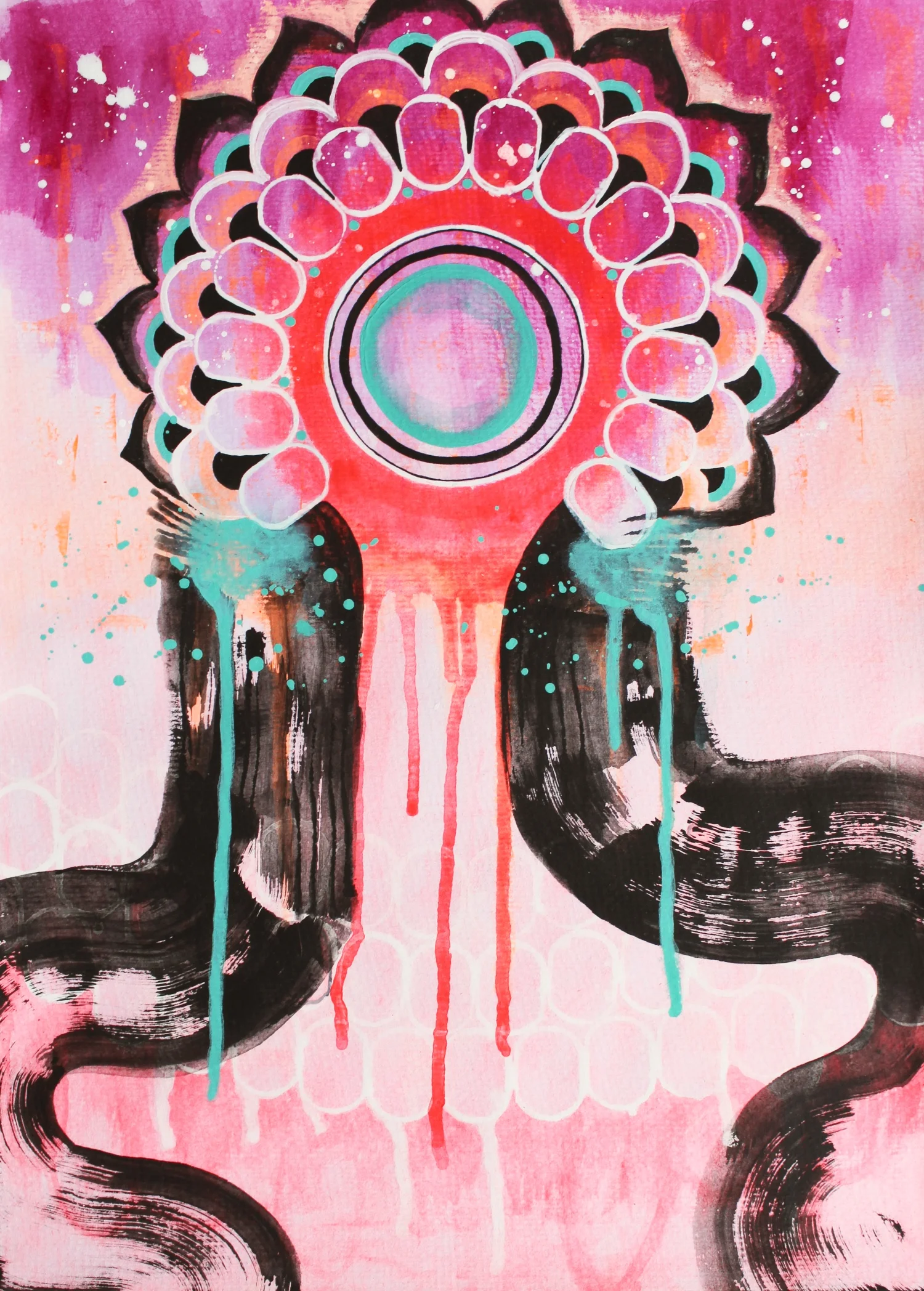 Mandala pink and black