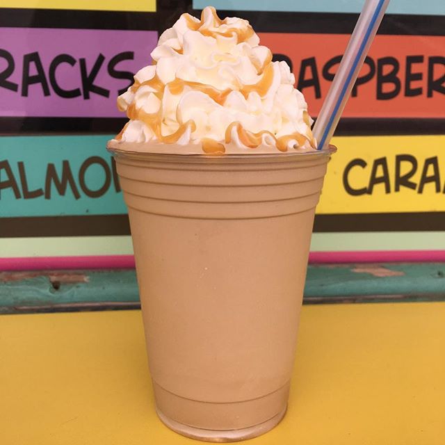 Can&rsquo;t shake the weather so the Shake of the Day- is a Caramel Latte! Vanilla soft serve with our espresso flavoring and added caramel!! It&rsquo;s $1 off our normal shake price! ☕️🍦