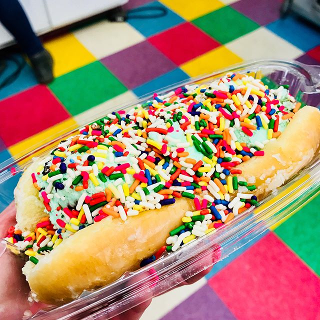 ***Super excited to announce the KONE has teamed up with Maggie&rsquo;s Donut Shop to provide you w our new version of the &ldquo;Glaze of Glory&rdquo;!!! Fresh donuts delivered daily - all we do is fill em w ice cream and a topping of your choosing?