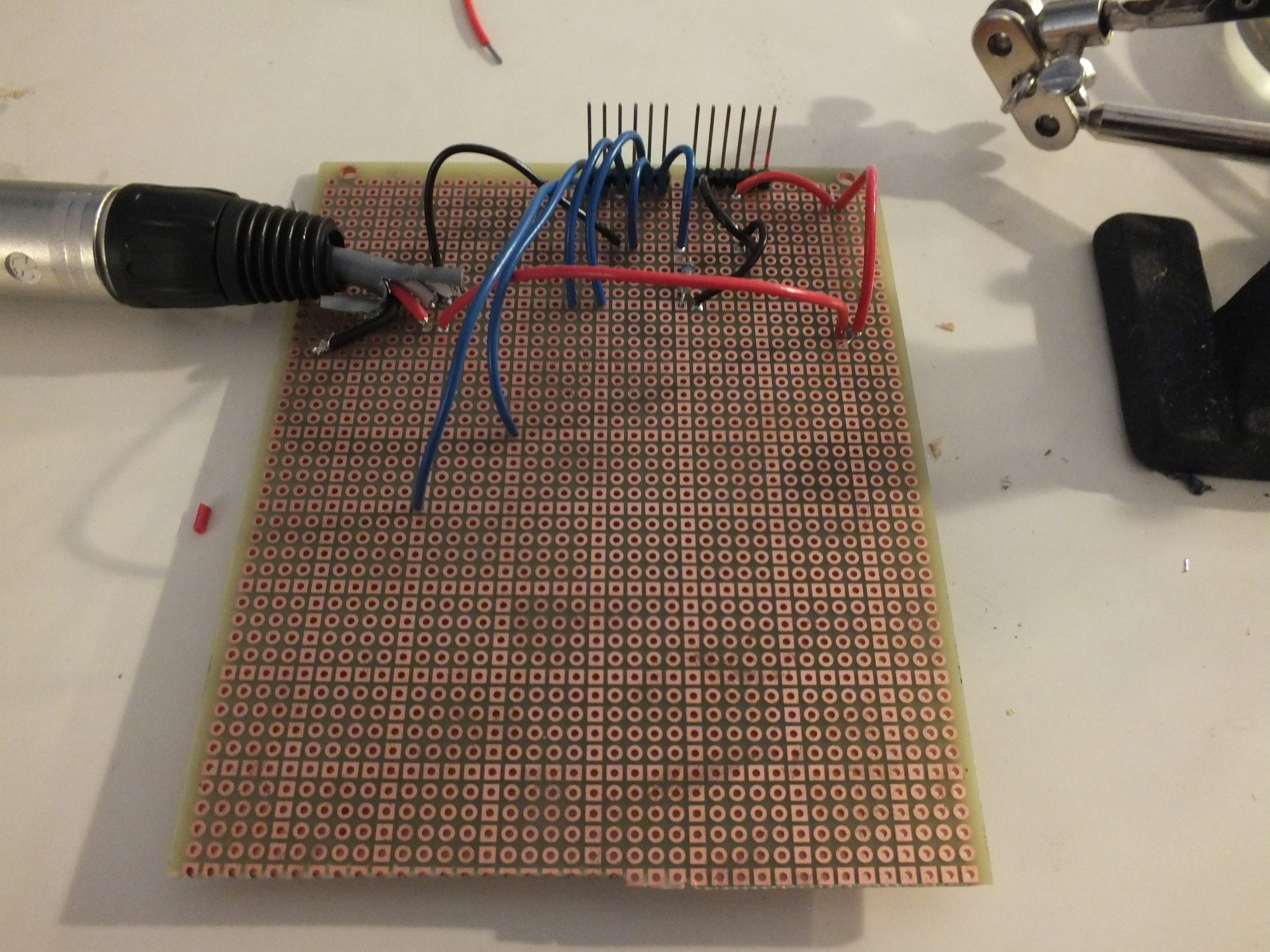 The next step was to build a casing. I wanted the it to look like something a libertine would have on their side table to suit the aesthetic of the work, so I decided on a small wooden cigar box donated by Kale Fenneman would be suitable. Holes had to be drilled for the usb cable and XLR jacks.