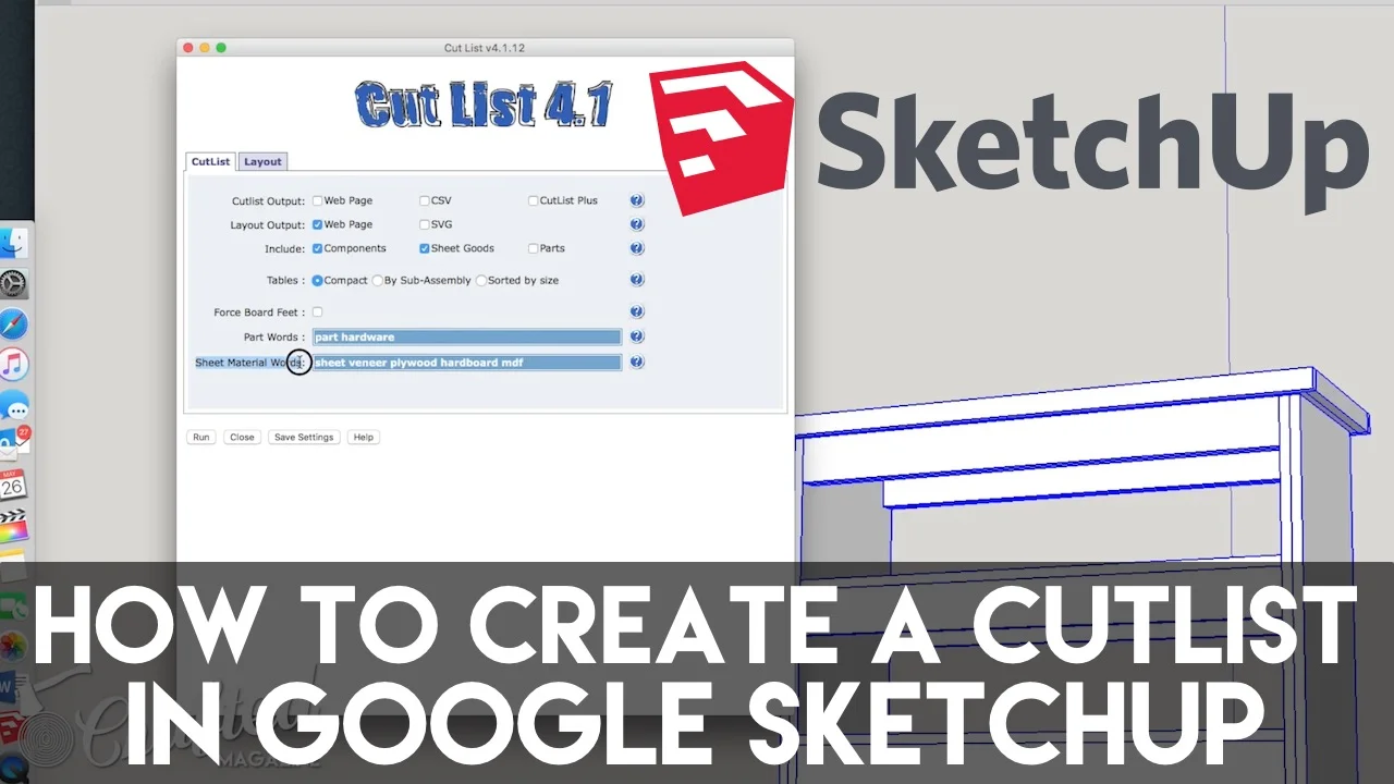 Sketchup CutList Extension Tutorial