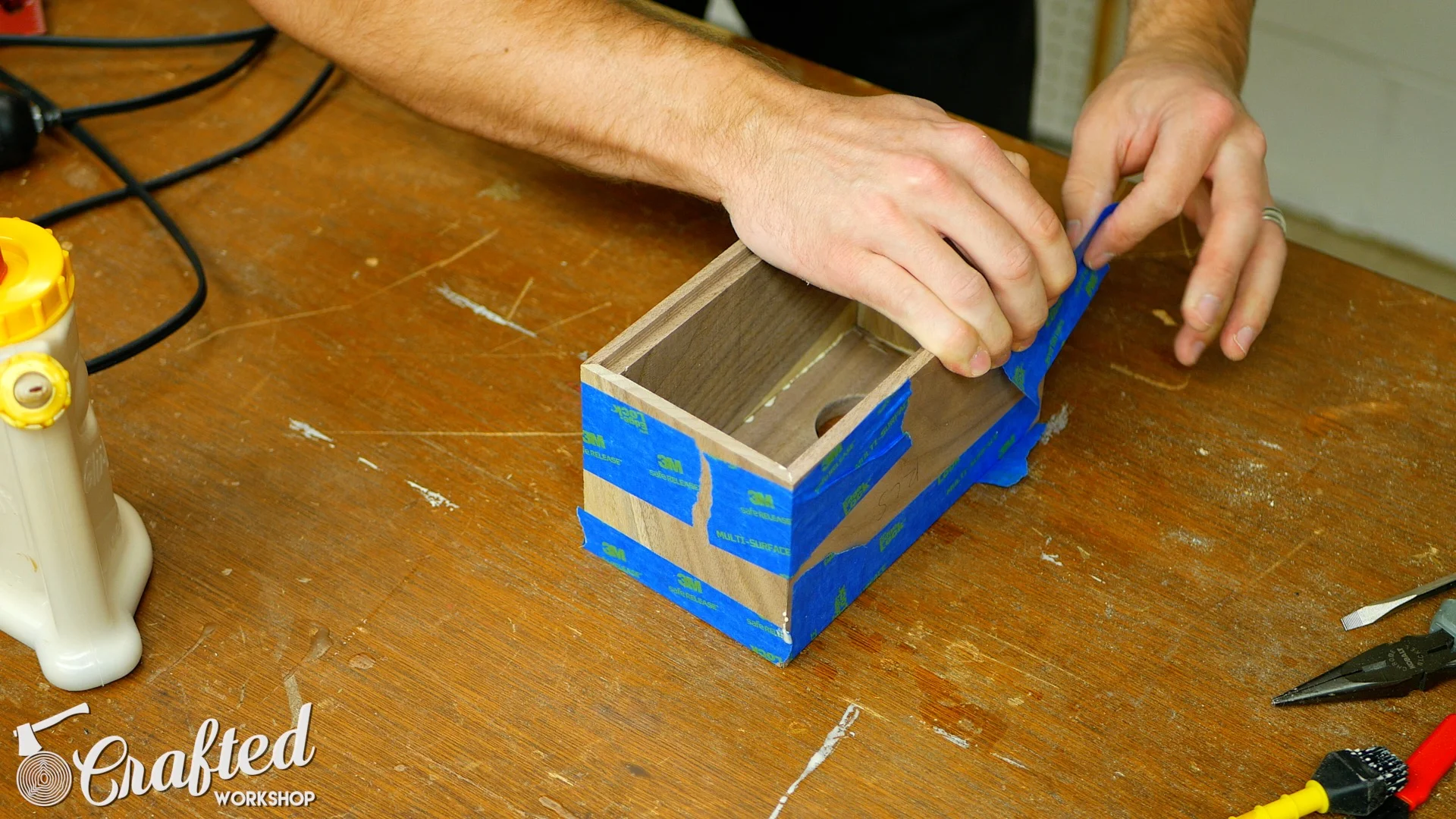 blue tape glue up