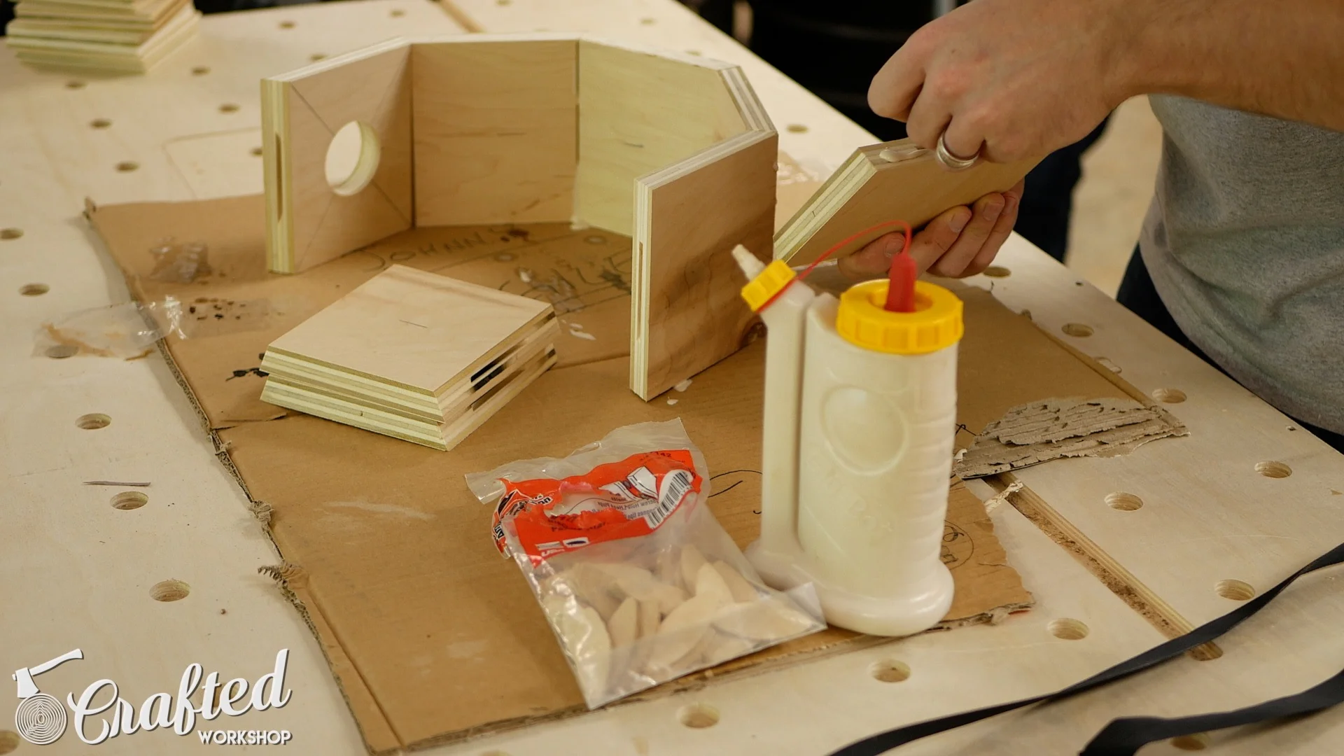 Wood Snare Drum cajon diy gluing snare rim biscuit joiner