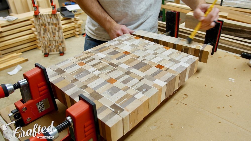 how to glue up end grain cutting board