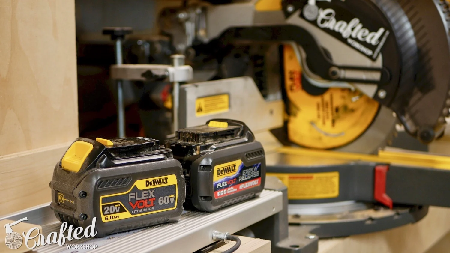 Shop Tour 2017 crafted workshop woodworking dewalt flexvolt miter saw
