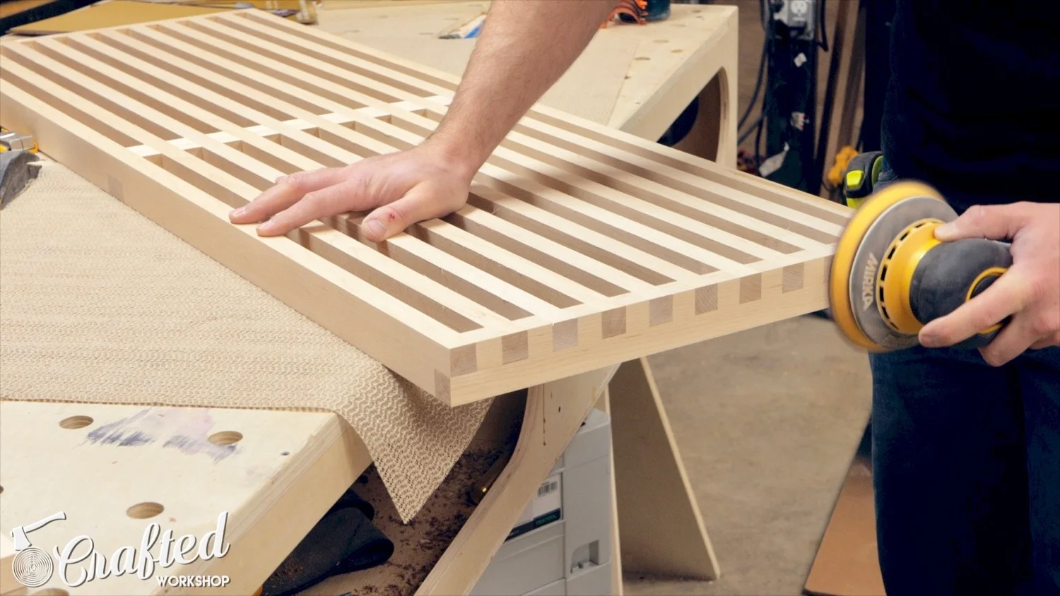 sanding hard maple end grain with mirka deros sander