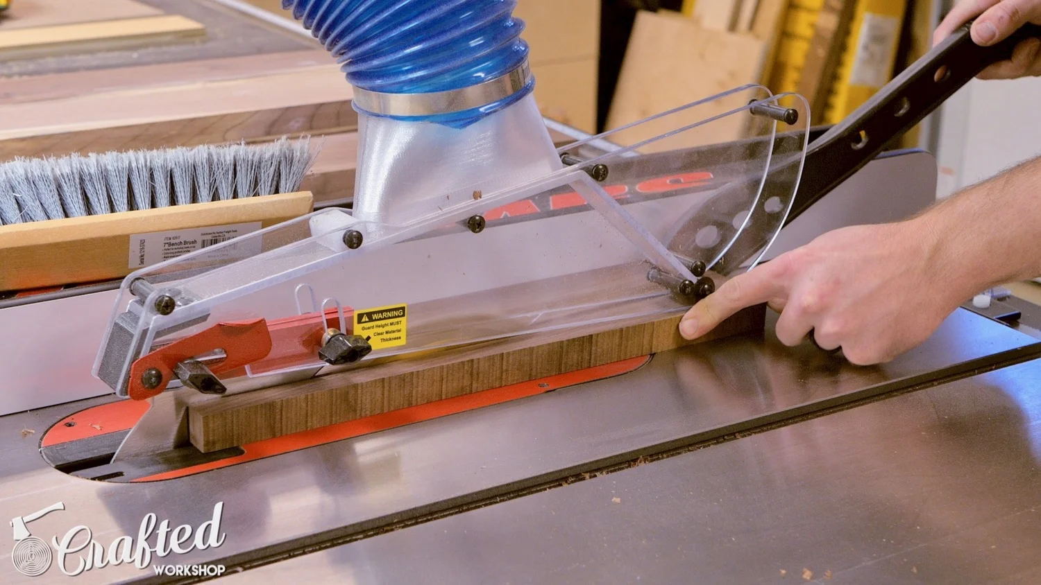 ripping walnut on sawstop table saw