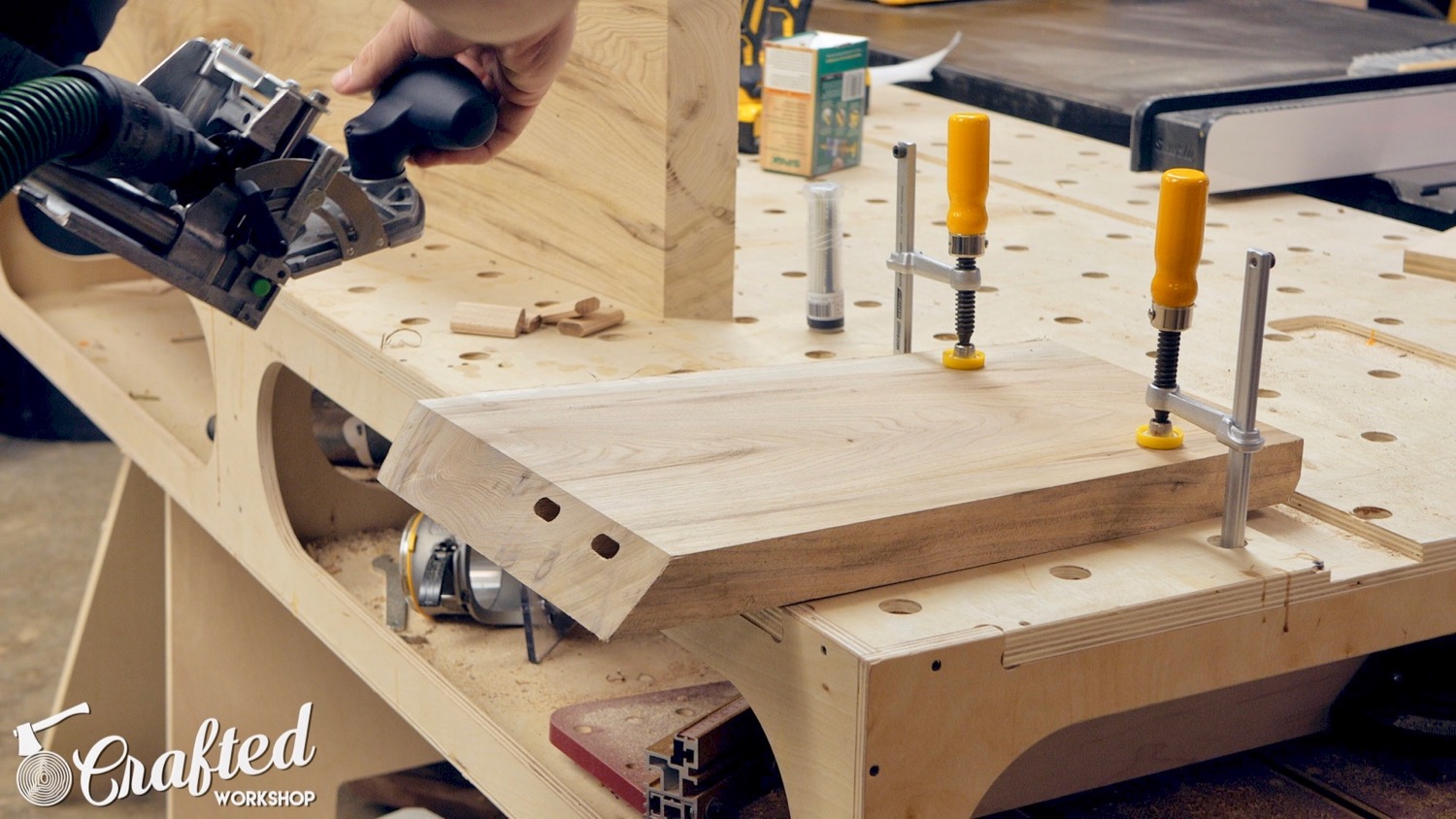 cutting domino mortises using the domino xl for waterfall table