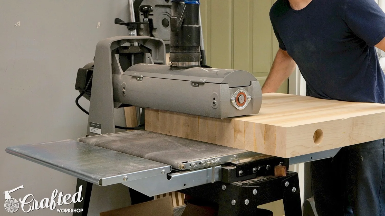 using supermax 19-38 drum sander on hard maple