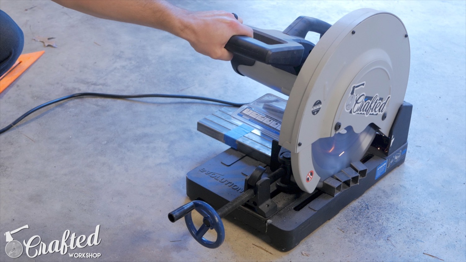 cutting steel tubing on evolution evosaw380 metal cutting saw